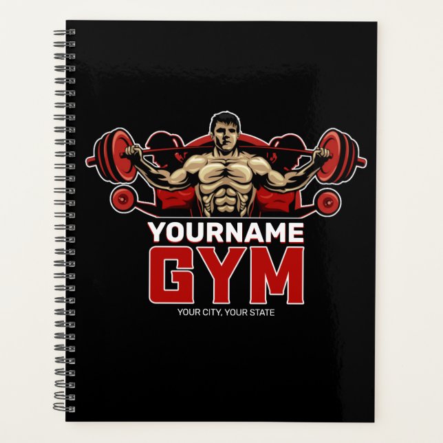 Personalisiert NAME Fitness Zuhause GYM Gewichtsab Planer (Vorderseite)