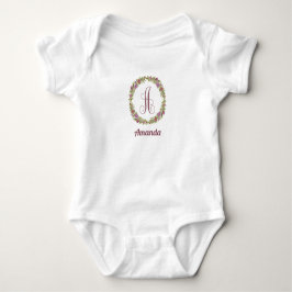 Personalisiert Name Floral Monogramm A Baby Strampler