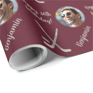 Personalisiert Name Foto Age Sport Hockey Geburtst Geschenkpapier