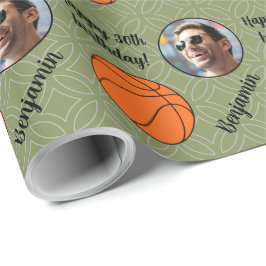 Personalisiert Name Foto Sport Basketball Geburtst Geschenkpapier