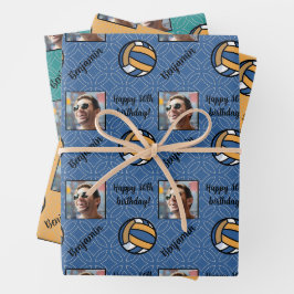 Personalisiert Name Foto Sport Volleyball Geburtst Geschenkpapier Set