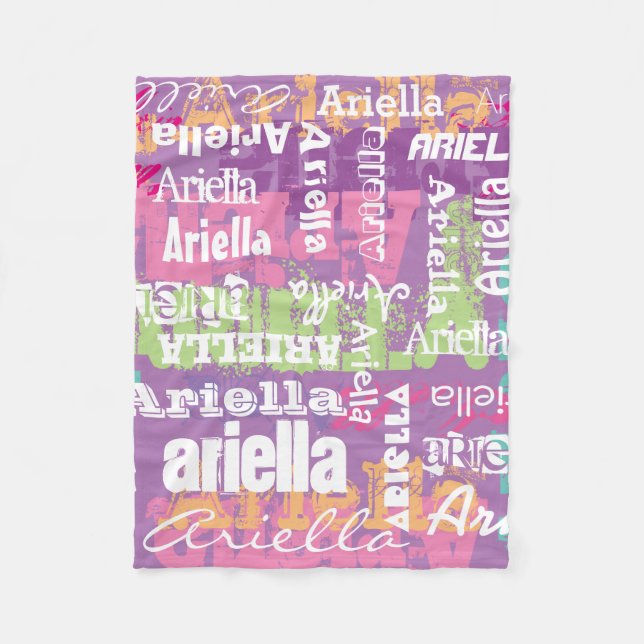 Personalisiert Name Girls Blanket Fleecedecke (Vorderseite)