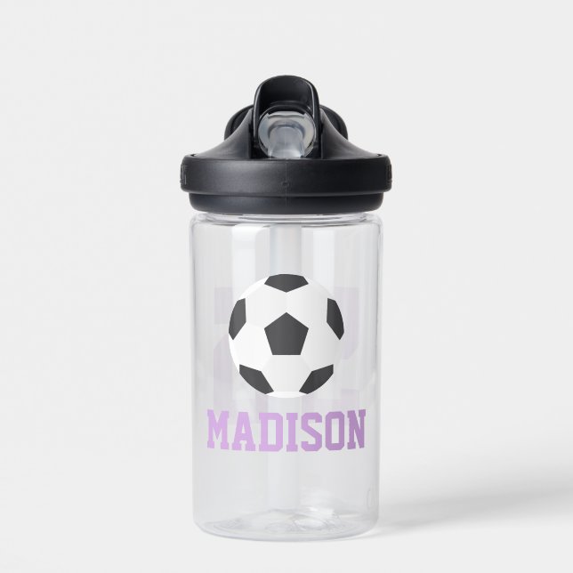 Personalisiert Name Girls Soccer Jersey Trinkflasche (Vorne)