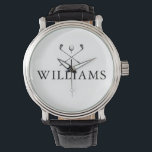 Personalisiert Name Golf Clubs Armbanduhr<br><div class="desc">Personalisieren Sie den Namen in klassischer Typografie,  um ein einzigartiges Golfgeschenk zu schaffen und für jeden Golfer zu behalten. Entwickelt von Thisisnotme©</div>