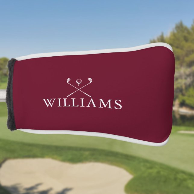 Personalisiert Name Golf Clubs Burgundy Red Golf Headcover (Personalized Name Golf Clubs Burgundy Red Golf Head Cover)