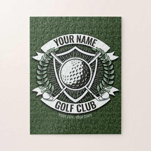Personalisiert NAME Golfer Golfclub Turf Clubhaus (Vertikal)
