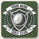 Personalisiert NAME Golfer Golfclub Turf Clubhaus Getränkeuntersetzer<br><div class="desc">Personalisierter NAME Golfer Golf Club Turf Clubhaus Design - mit Club Putter,  Ball und einzigartigem Turfhintergrund. Passen Sie Ihren Namen oder Ihren benutzerdefinierten Text an!</div>