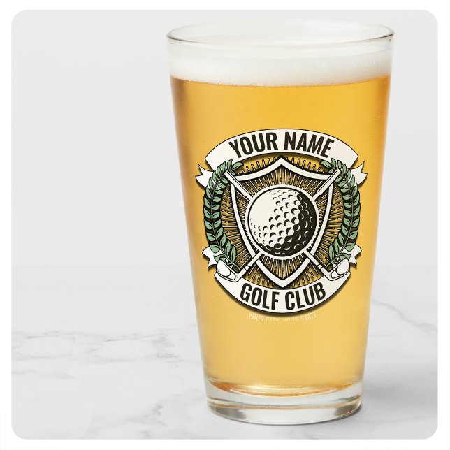 Personalisiert NAME Golfer Golfclub Turf Clubhaus Glas (Von Creator hochgeladen)