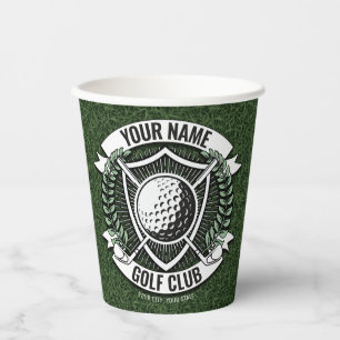 Personalisiert NAME Golfer Golfclub Turf Clubhaus Pappbecher