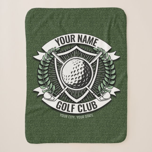 Personalisiert NAME Golfer Golfclub Turf Clubhaus Sherpadecke (Vorderseite)