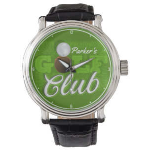 Personalisiert NAME Golfer Green Golf Course Club Armbanduhr