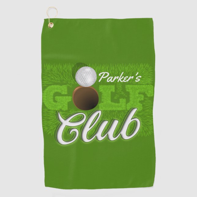 Personalisiert NAME Golfer Green Golf Course Club Golfhandtuch (Vorderseite)