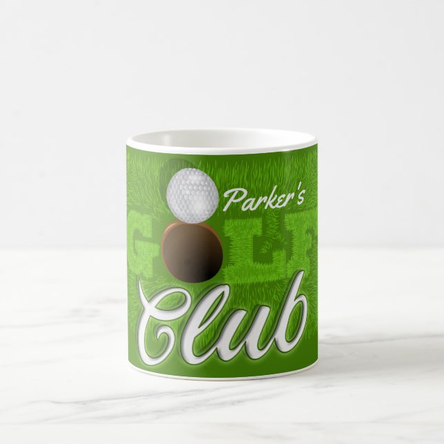 Personalisiert NAME Golfer Green Golf Course Club Kaffeetasse (Mittel)