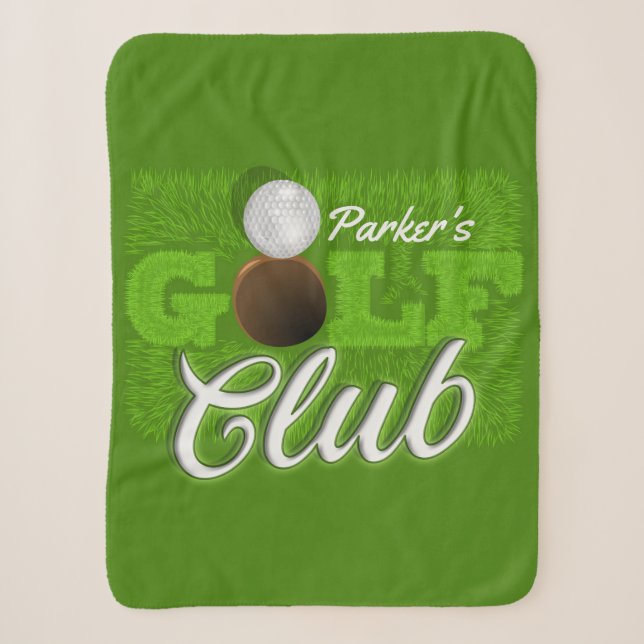 Personalisiert NAME Golfer Green Golf Course Club Sherpadecke (Vorderseite)