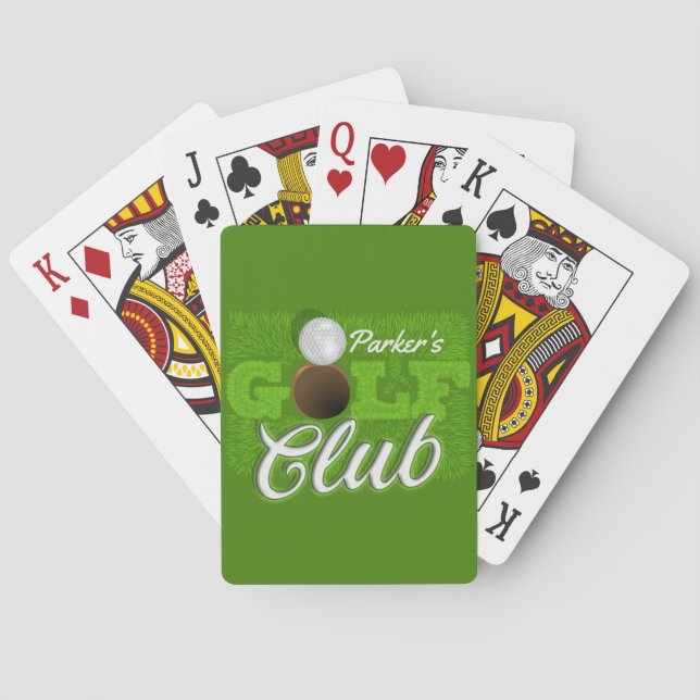 Personalisiert NAME Golfer Green Golf Course Club Spielkarten (Rückseite)