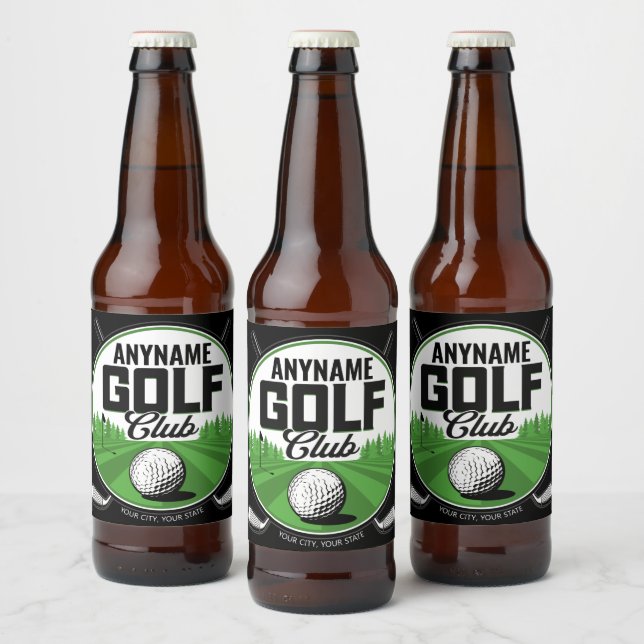 Personalisiert NAME Golfing Pro Golf Club Player Bierflaschenetikett (Flaschen)