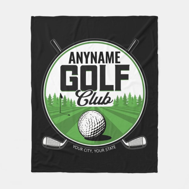 Personalisiert NAME Golfing Pro Golf Club Player Fleecedecke (Vorderseite)