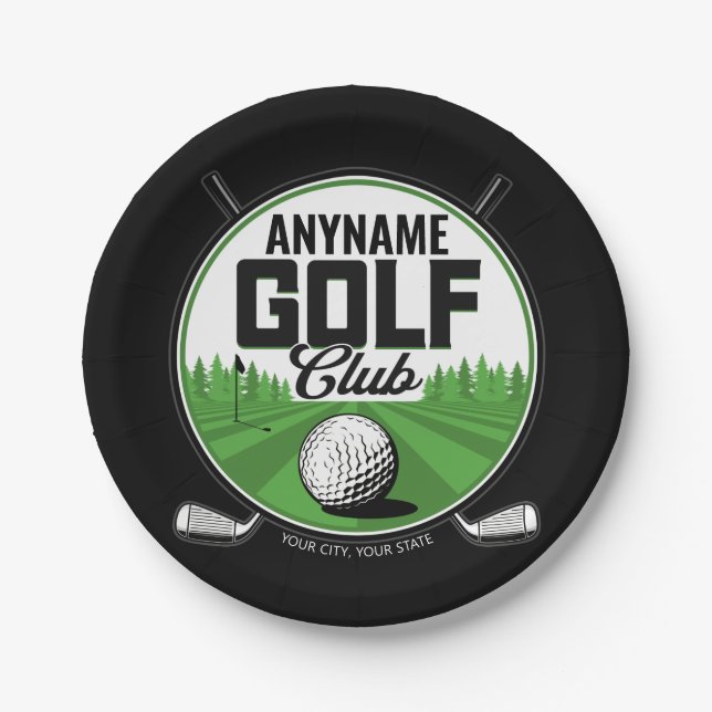 Personalisiert NAME Golfing Pro Golf Club Player Pappteller (Vorderseite)