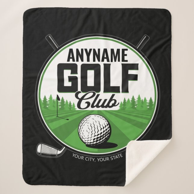 Personalisiert NAME Golfing Pro Golf Club Player Sherpadecke (Vorderseite)