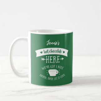 Personalisiert Name Grün-heiße Schokolade-Tasse Kaffeetasse