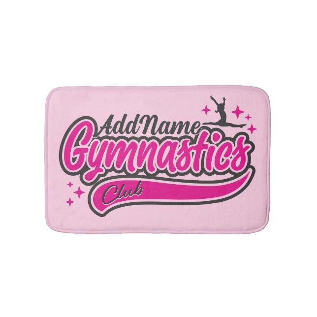 Personalisiert NAME Gymnast Split Leap Gymnastik Badematte (Vorderseite)