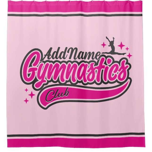 Personalisiert NAME Gymnast Split Leap Gymnastik Duschvorhang (Vorderseite)