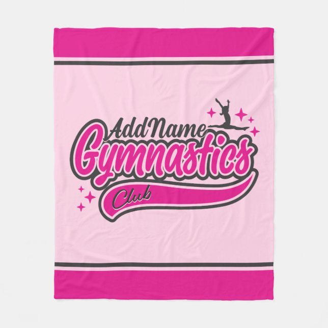Personalisiert NAME Gymnast Split Leap Gymnastik Fleecedecke (Vorderseite)