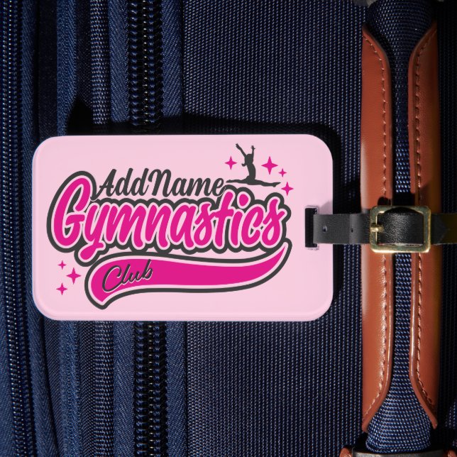Personalisiert NAME Gymnast Split Leap Gymnastik Gepäckanhänger (Vorderseite Insitu 4)