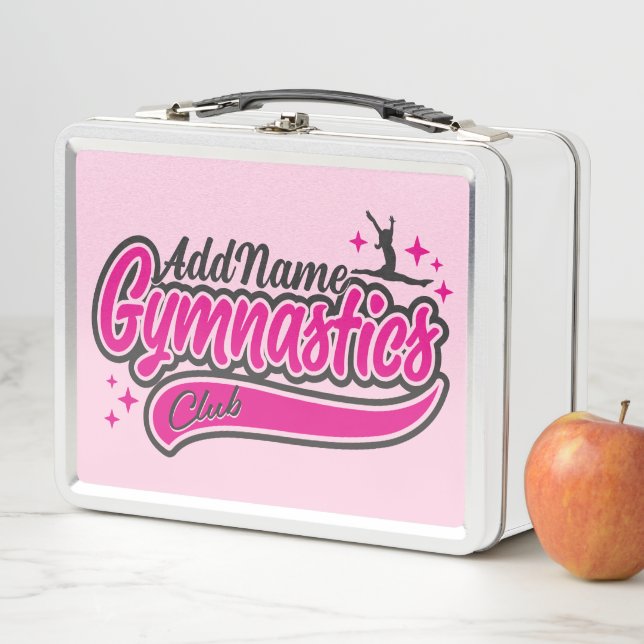 Personalisiert NAME Gymnast Split Leap Gymnastik Metall Brotdose (Beispiel)