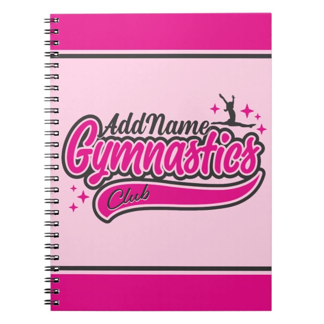 Personalisiert NAME Gymnast Split Leap Gymnastik Notizblock (Vorderseite)