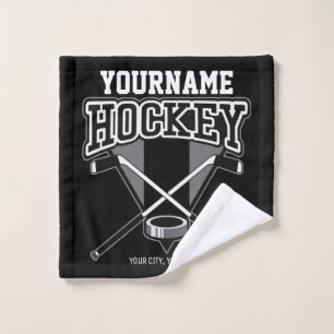 Personalisiert NAME Hockey Player Stick Puck Team Badhandtuch Set