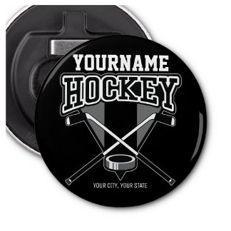 Personalisiert NAME Hockey Player Stick Puck Team Flaschenöffner