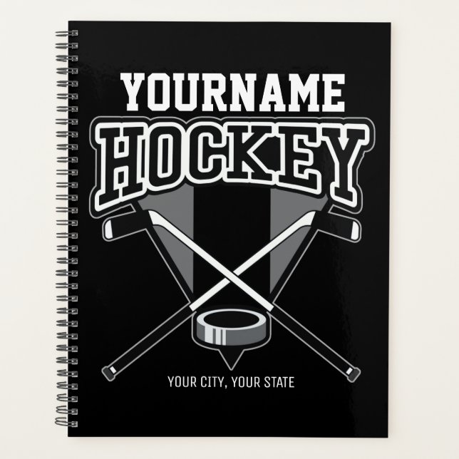 Personalisiert NAME Hockey Player Stick Puck Team Planer (Vorderseite)