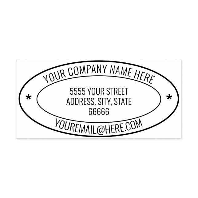 Personalisiert Name Info Adresse Oval Rubber Brief Gummistempel (Prägung)