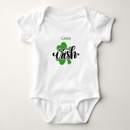 Personalisiert Name Kleeblatt Irish St Patricks Ba Baby Strampler