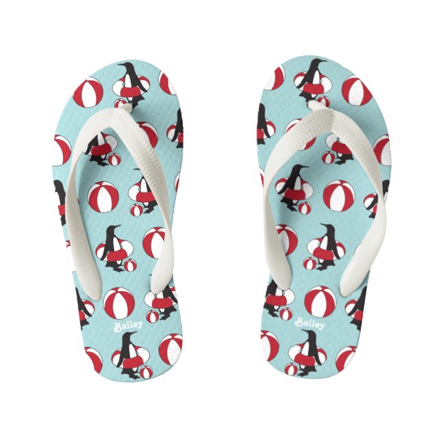 Personalisiert Name Light Blue Niedlich Cartoon Pi Kinderbadesandalen (Fußbett)