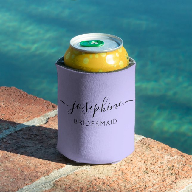 Personalisiert Name Lila Bridesmaid Dosenkühler (In Situ Pool)