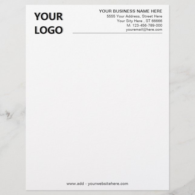 Personalisiert Name Logo-Adresse Infoschrift Briefbogen (Vorderseite)