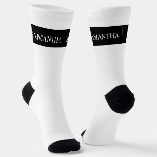 Personalisiert Name Monogram Basic Minimalistisch Socken