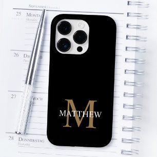 Personalisiert Name Monogram Black Case-Mate iPhone 14 Pro Hülle