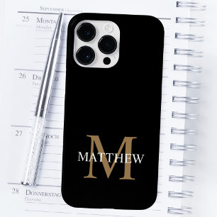 Personalisiert Name Monogram Black Case-Mate iPhone 14 Pro Max Hülle