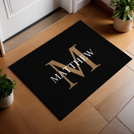 Personalisiert Name Monogram Black Fußmatte