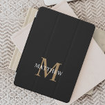 Personalisiert Name Monogram Black iPad Mini Hülle<br><div class="desc">Erstellen Sie mit Ihrem individuelle Name und Monogramm Ihr eigenes personalisiertes schwarzes,  rundes Pad-Gehäuse.</div>