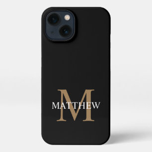 Personalisiert Name Monogram Black iPhone Hülle