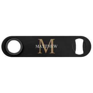 Personalisiert Name Monogram Black Speed Flaschenöffner