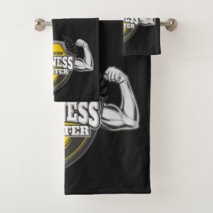 Personalisiert NAME Muskel-Fitness-Trainingsgerät Badhandtuch Set
