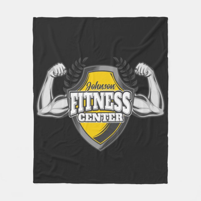 Personalisiert NAME Muskel-Fitness-Trainingsgerät Fleecedecke (Vorderseite)