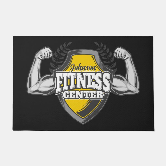 Personalisiert NAME Muskel-Fitness-Trainingsgerät Fußmatte (Vorderseite)
