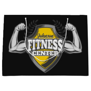 Personalisiert NAME Muskel-Fitness-Trainingsgerät Große Geschenktüte