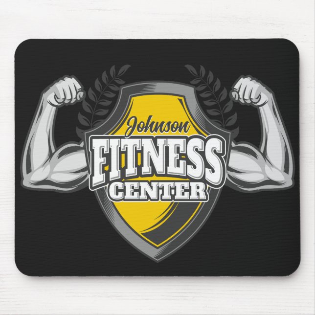 Personalisiert NAME Muskel-Fitness-Trainingsgerät Mousepad (Vorne)